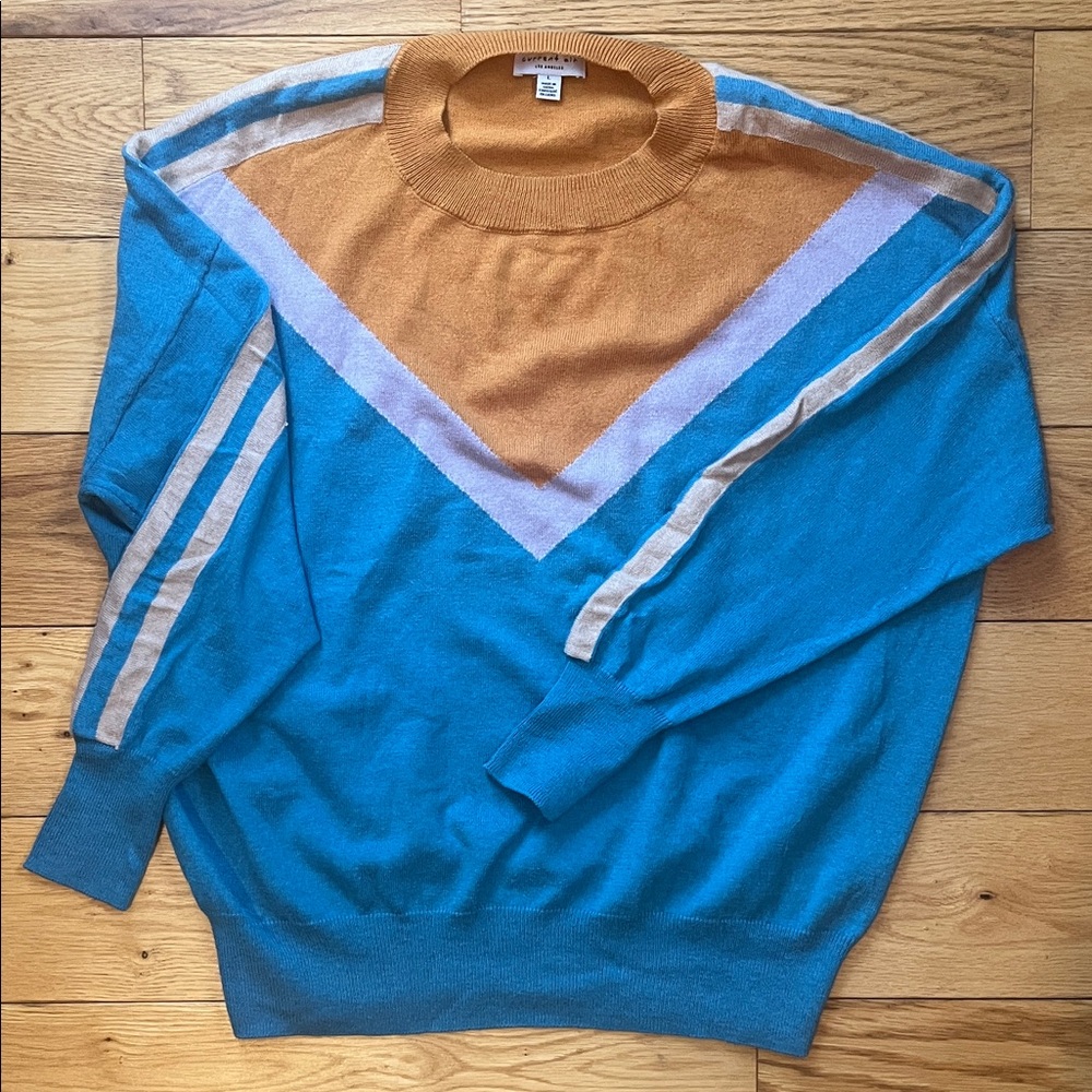 Colorful Current Air Mixed Media Sweater